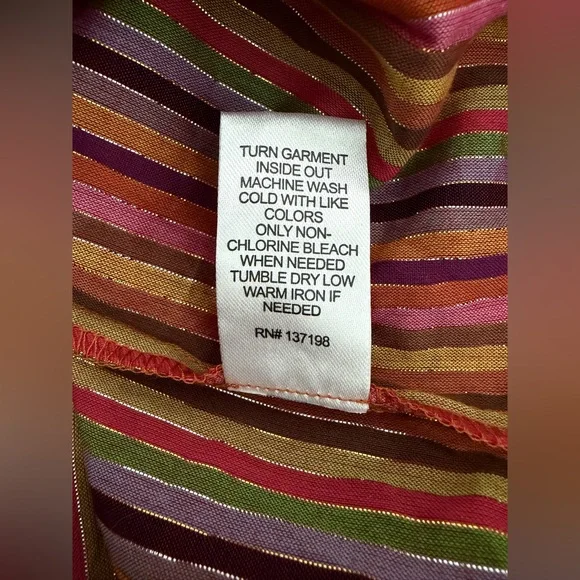 Amaryllis Womens Striped Tassle Pom Pom Boho Colorful CottonTop Size M NWOT - Picture 7 of 8